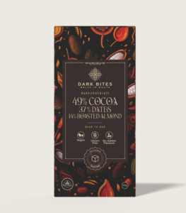 49% Cocoa, 37% Dates & 14% Roasted Almond Dark Chocolate – Naturally Sweetened Bean-to-Bar